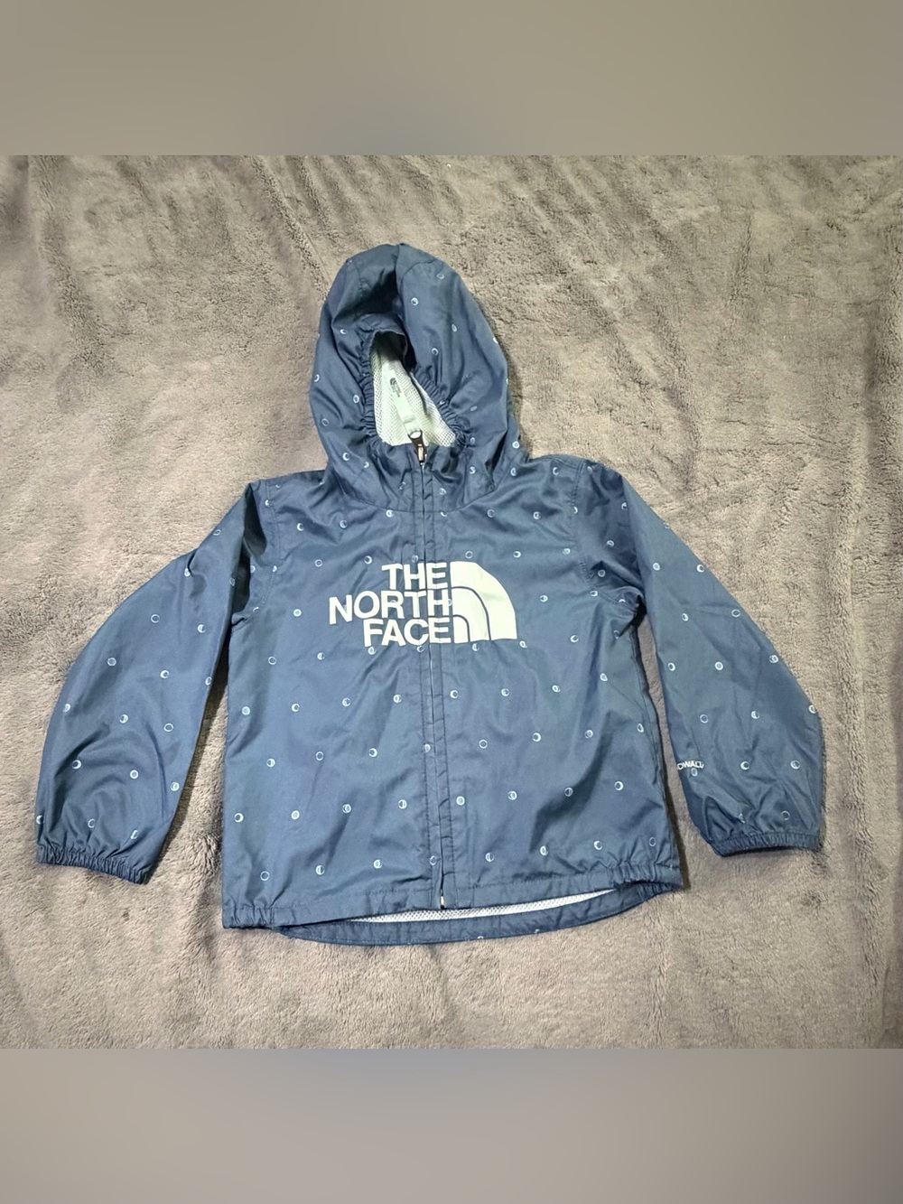 The North Face Kids Navy Hooded Raincoat with Logo